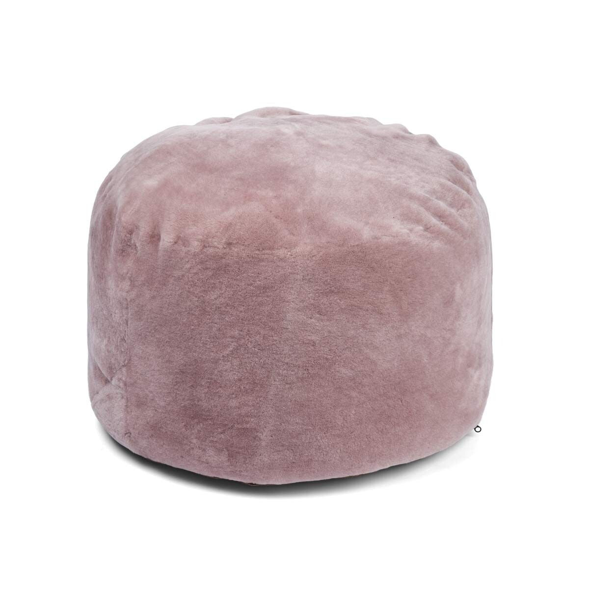 Round Moccasin Pouf | D22x18 in Light Purple