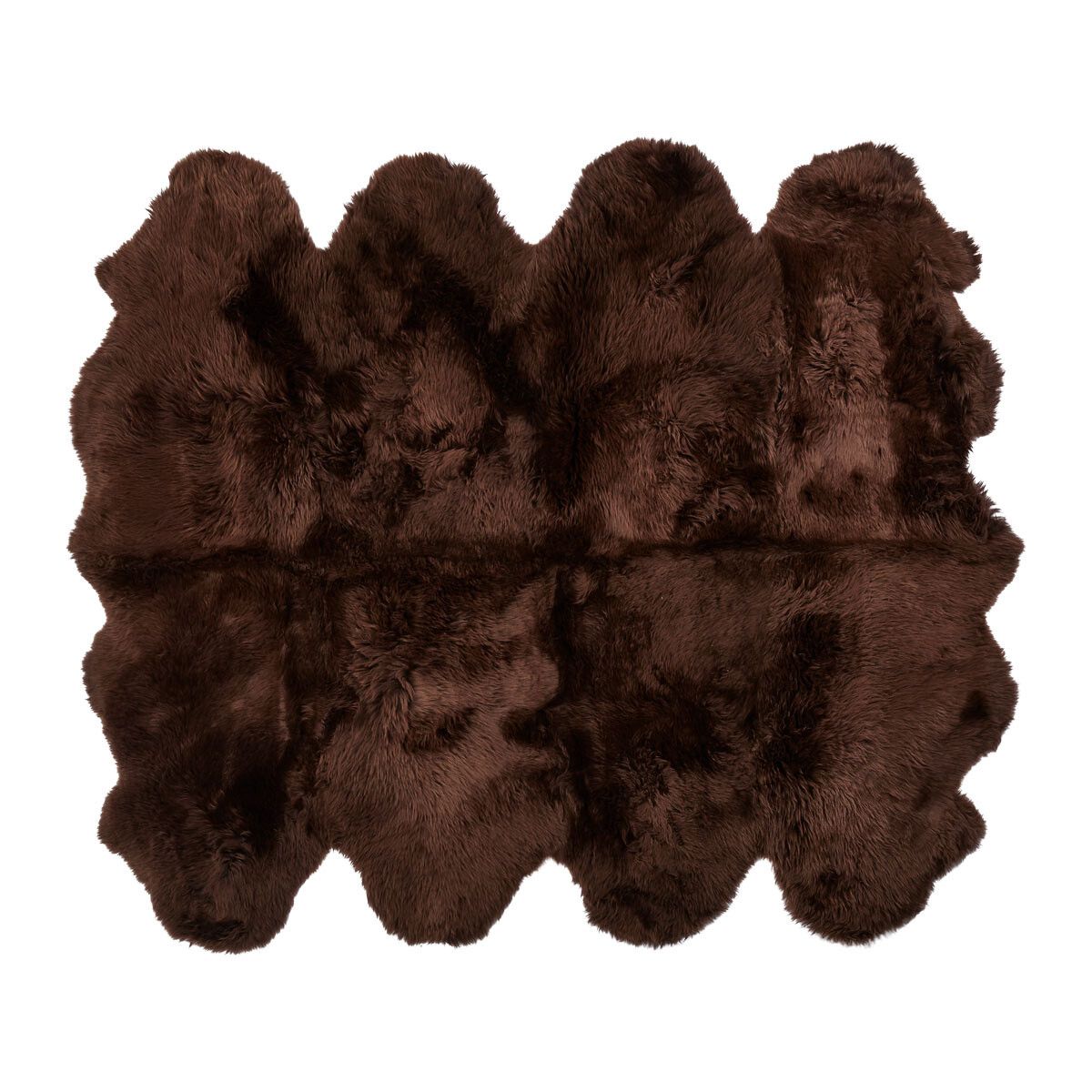 New Zealand Sheepskin | Long Wool | Rug 71x84 in Chocolate