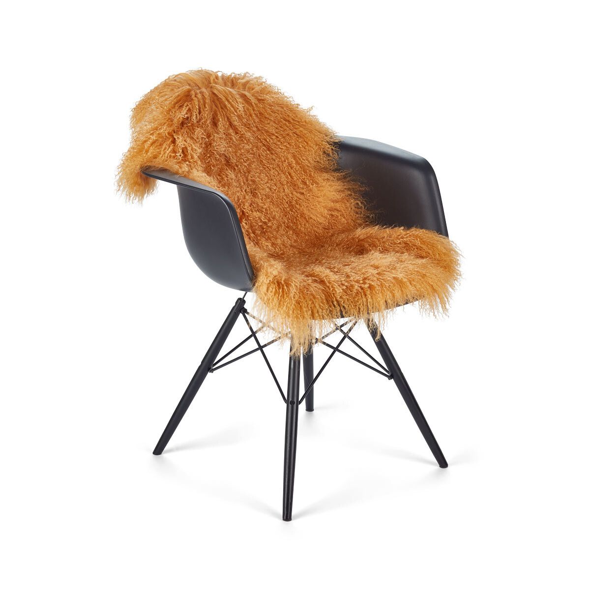 Curly Sheepskin | Mongolian | 33x20 in Imperial Yellow