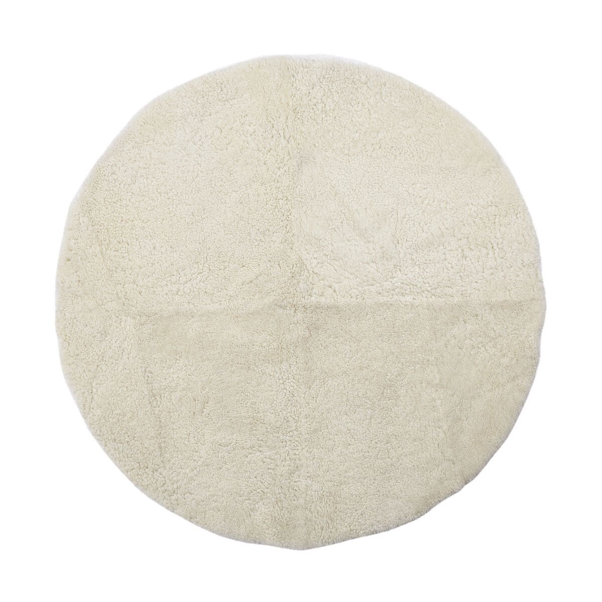 Short Wool Curly Sheepskin Design Rug | D55 in Ivory
