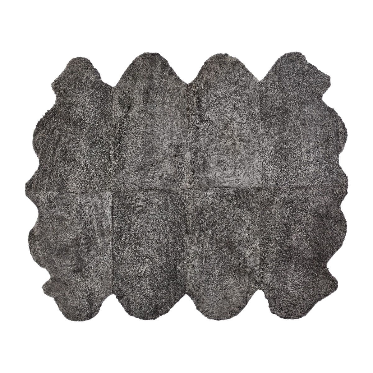 New Zealand Sheepskin | Short Curly Wool | Rug 71x84 in Graphite