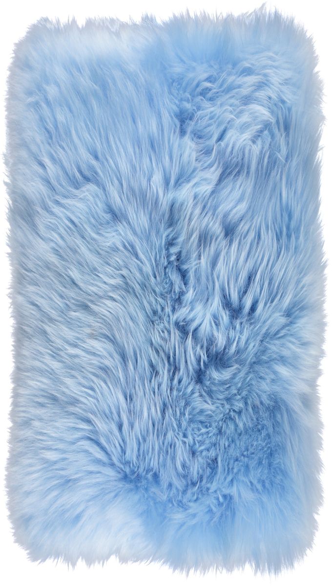Long-Wool Sheepskin Cushion | 11x22 in Summer Sky