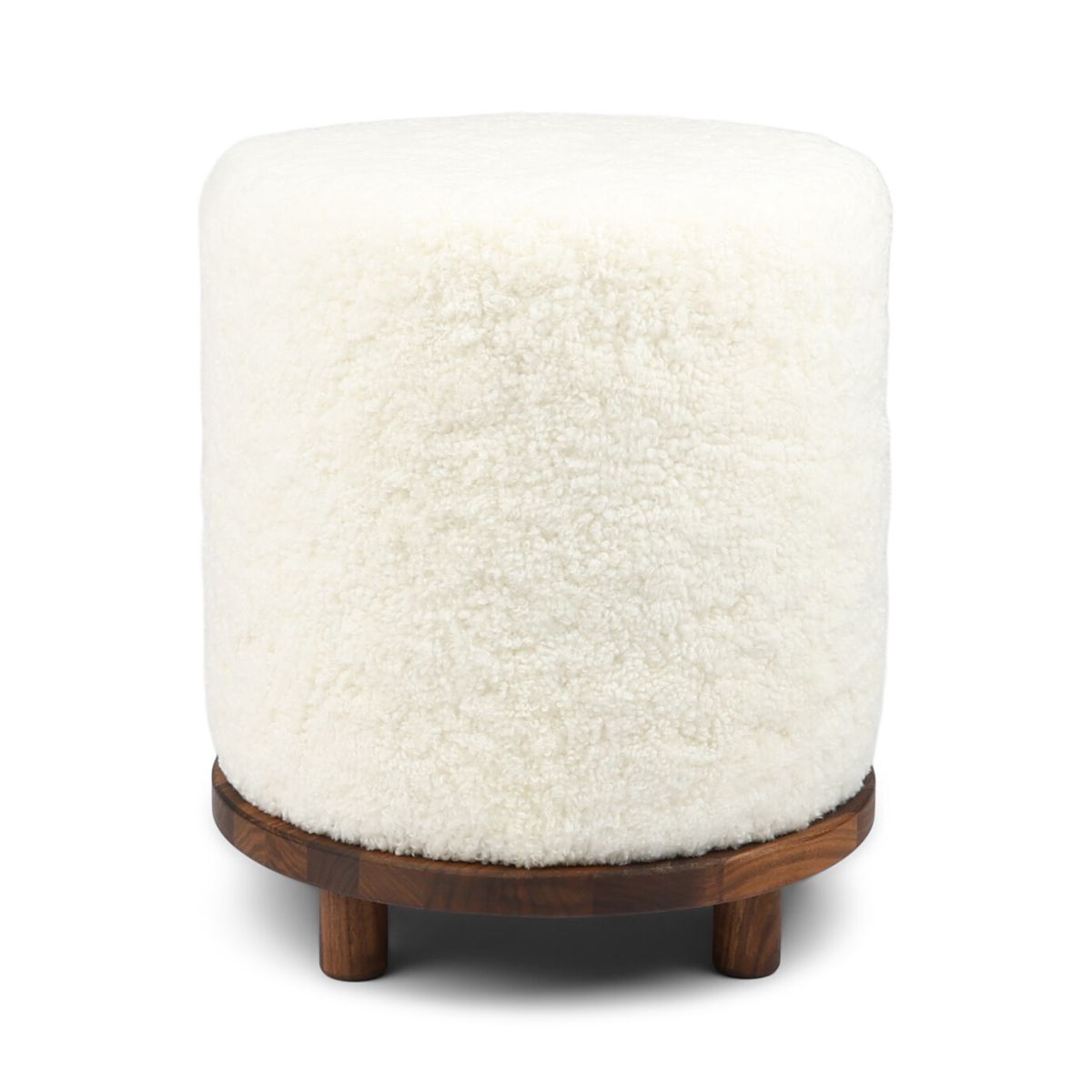 Simon Stool | Short Wool | D46xH52 cm Ivory