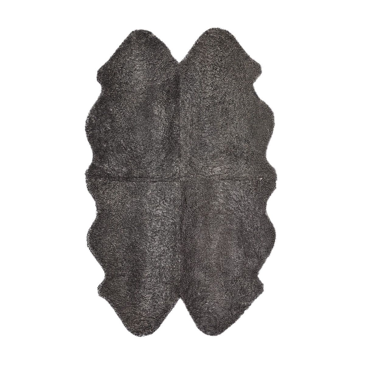 New Zealand Sheepskin | Short Curly Wool | Rug 71x43 in Graphite