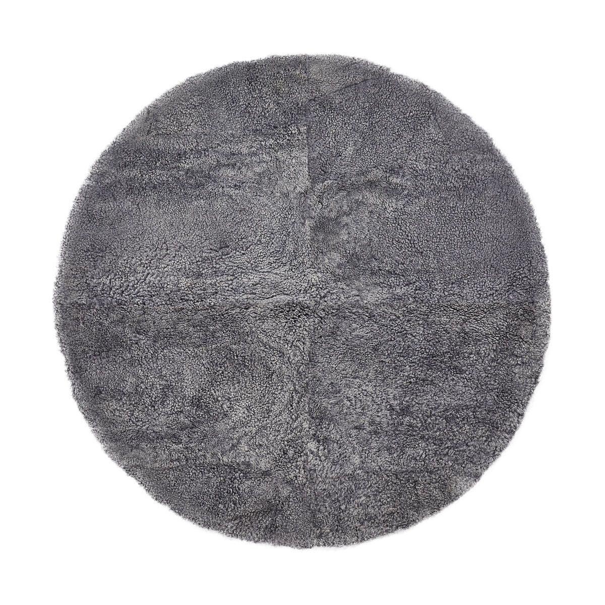 Short Wool Curly Sheepskin Design Rug | D55 in Light Grey