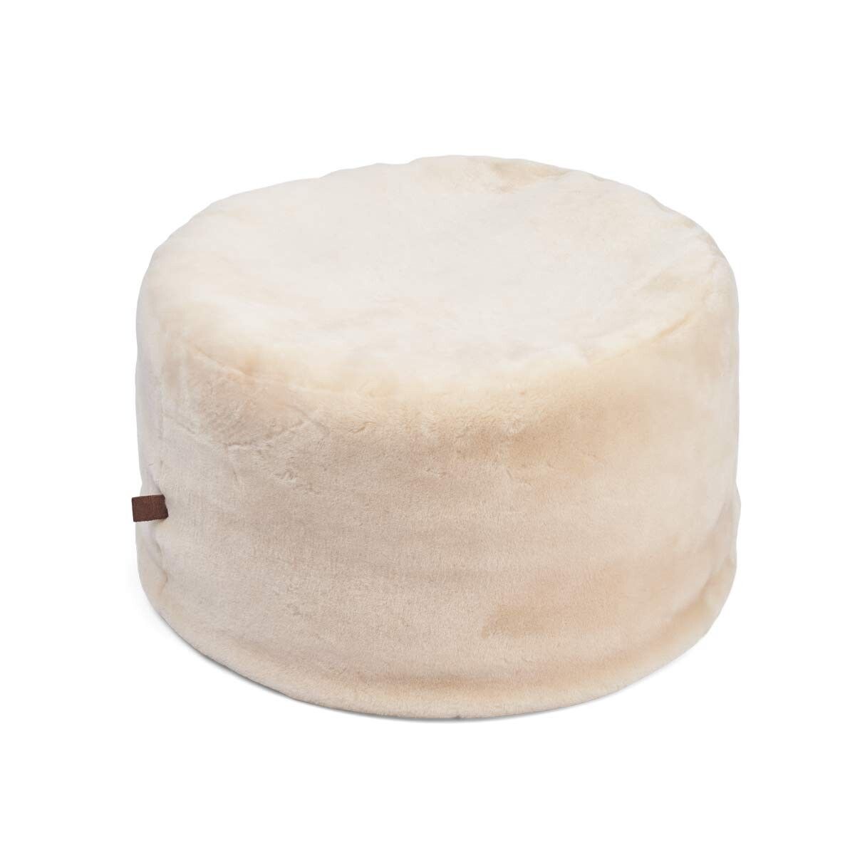 Round Moccasin Pouf | D22x14 in Natural