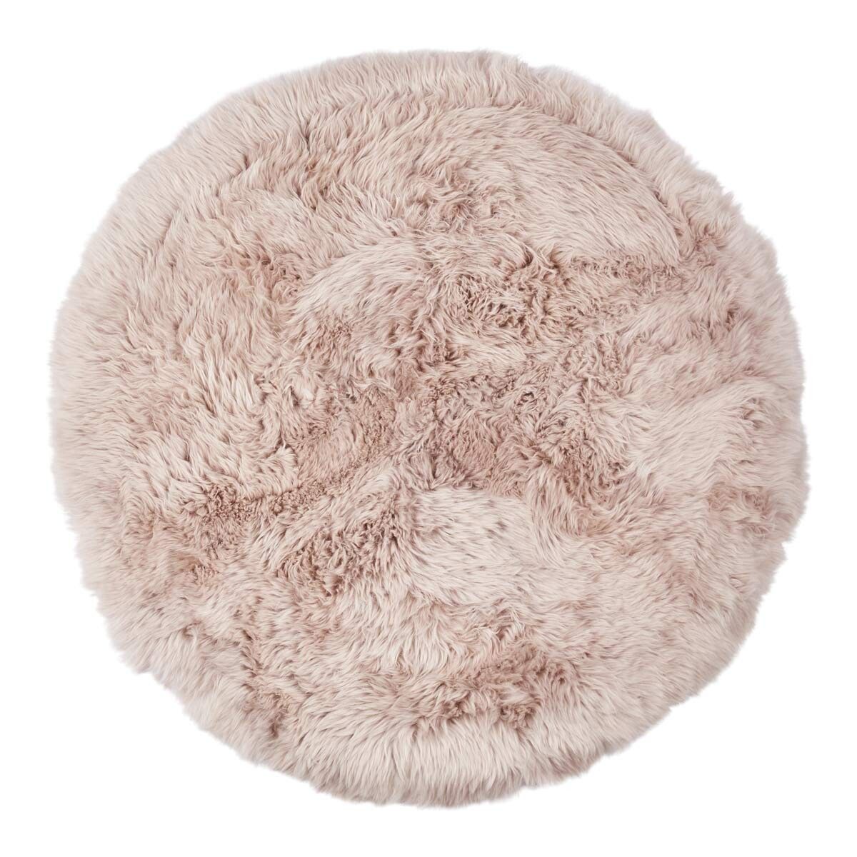 Long Wool Sheepskin Design Rug | D55 in Dove