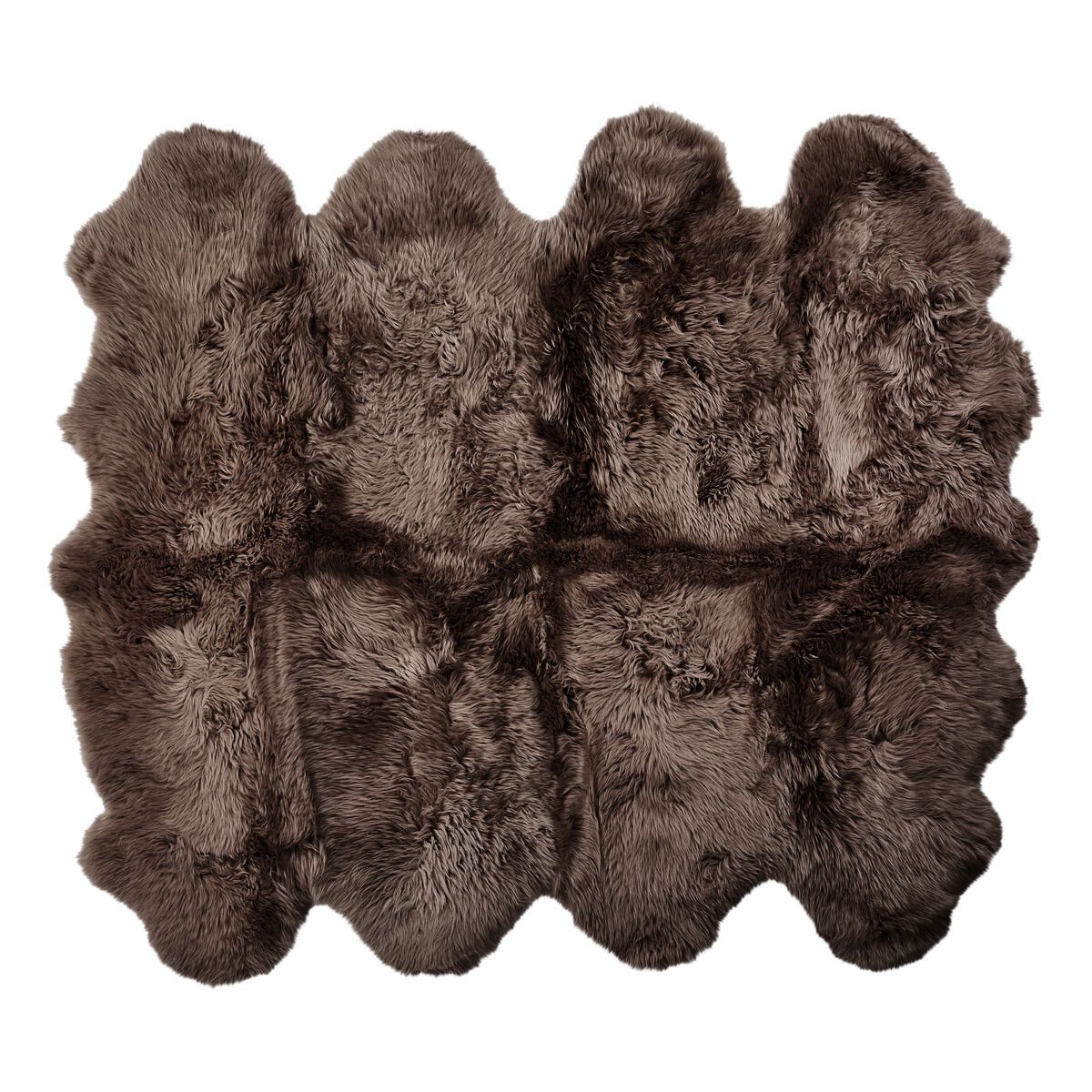 New Zealand Sheepskin | Long Wool | Rug 71x84 in Walnut