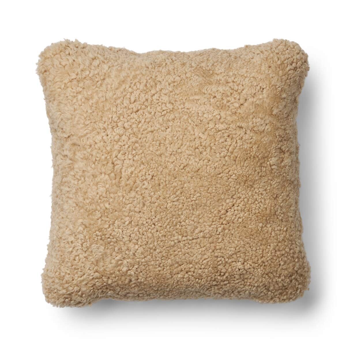 Short-Wool Sheepskin Cushion | Doublesided | 16x16 in  Moonstone
