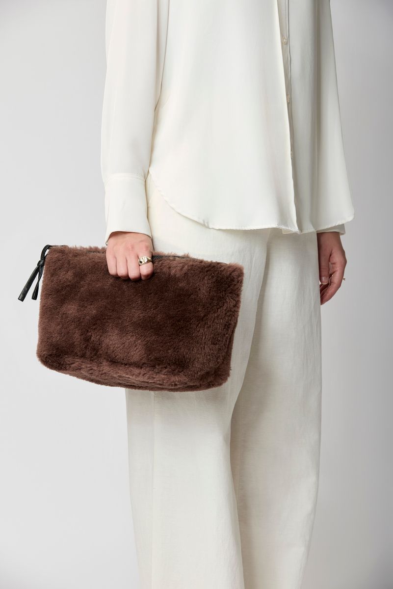 Maxi Havana Clutch Leather Brown