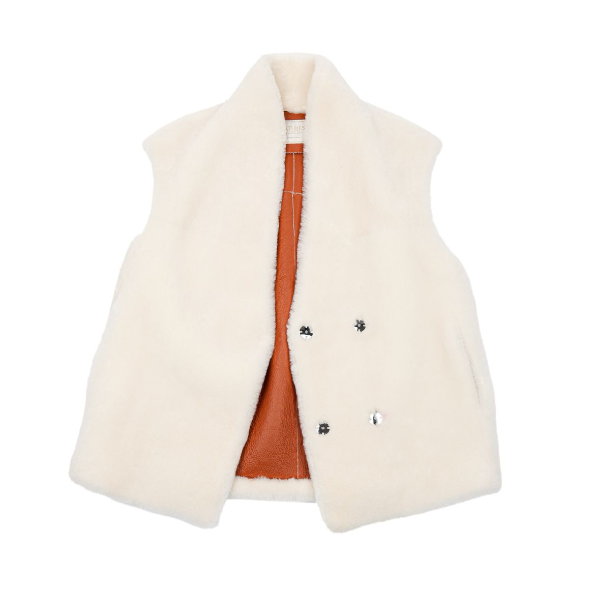 Lorena Vest Leather Brown/Ivory