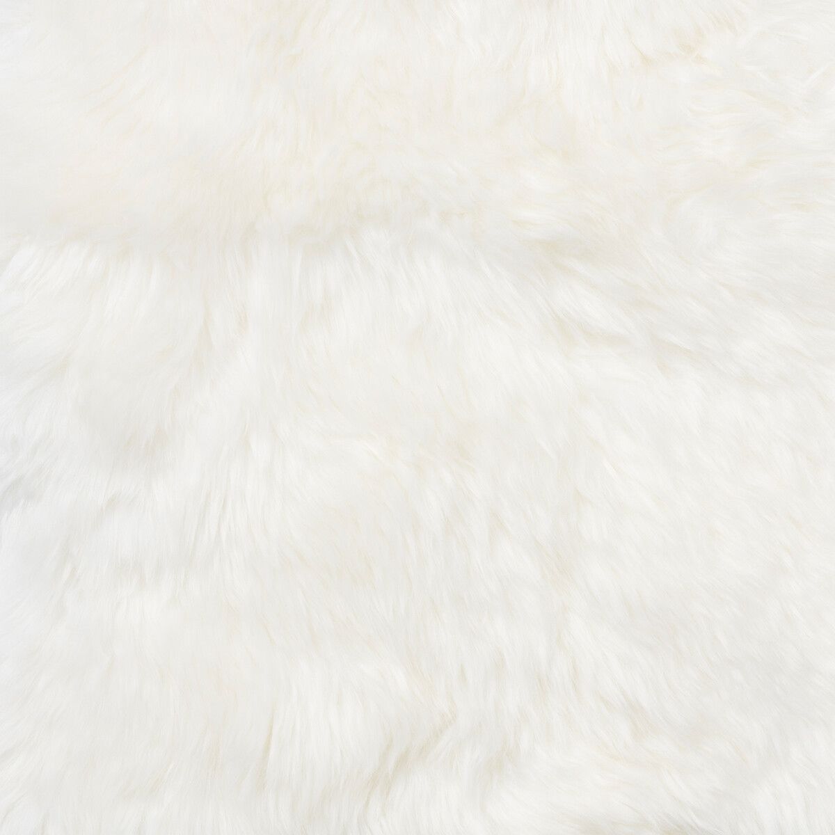 Long Wool Sheepskin Large Pouf | 39x20x13 in Ivory