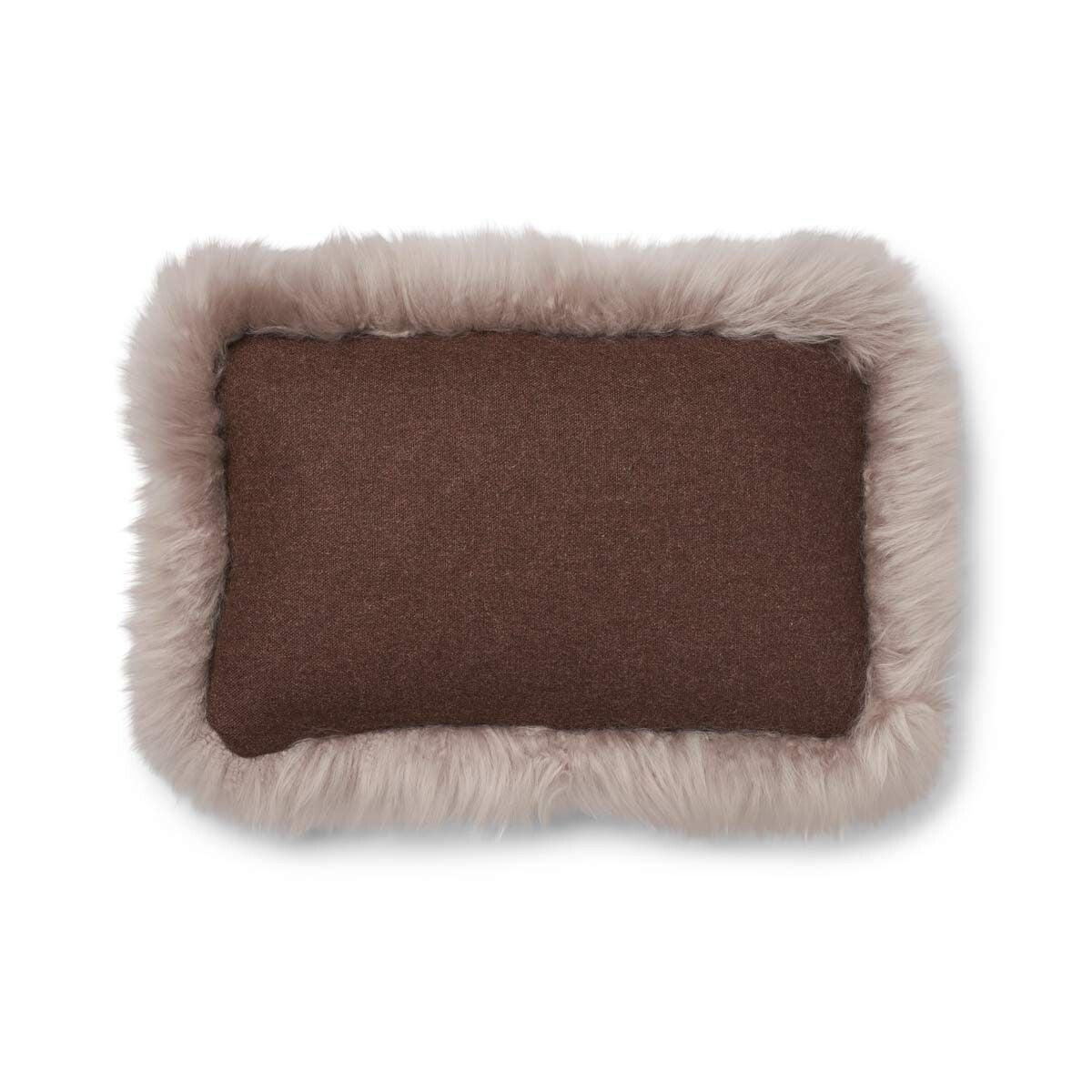 Wool Cushion | LW trim | 20x20 in | 13x20 in Brown/Dove