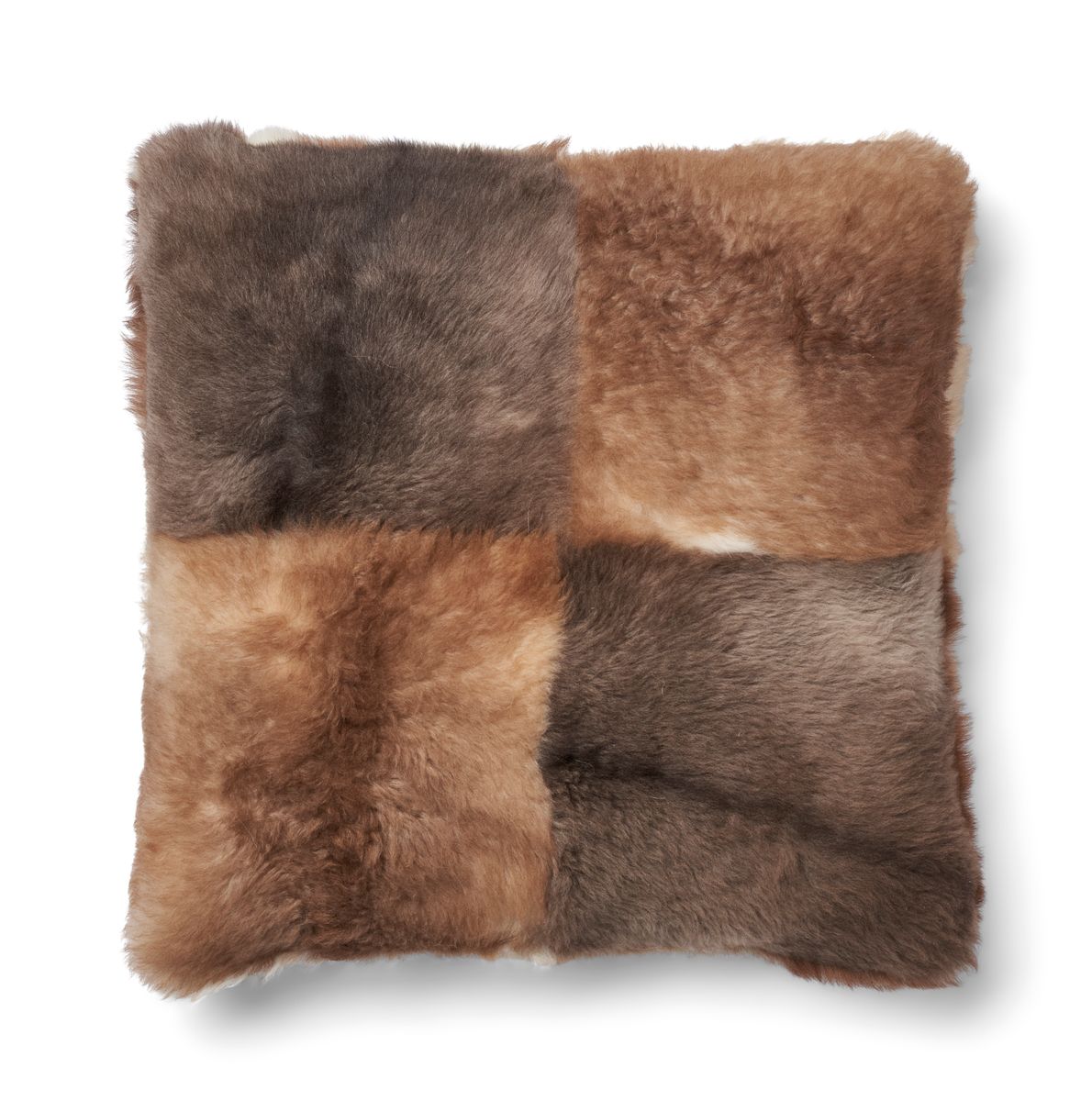 Toscana Sheepskin Cushion | Doublesided Brown/Beige Mix