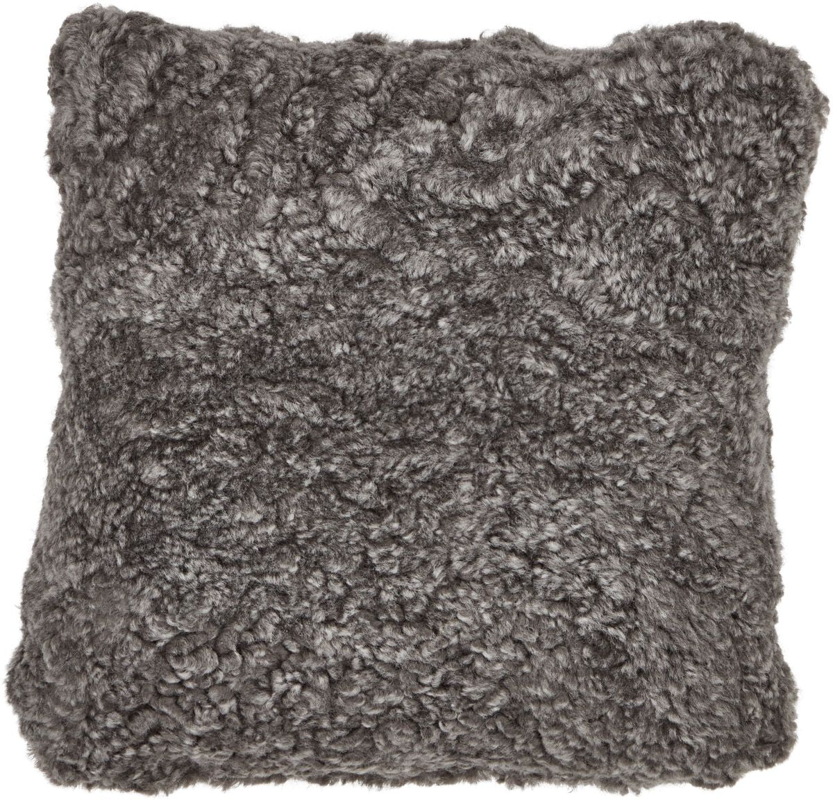 Short-Wool Sheepskin Cushion | Doublesided | 16x16 in Graphite