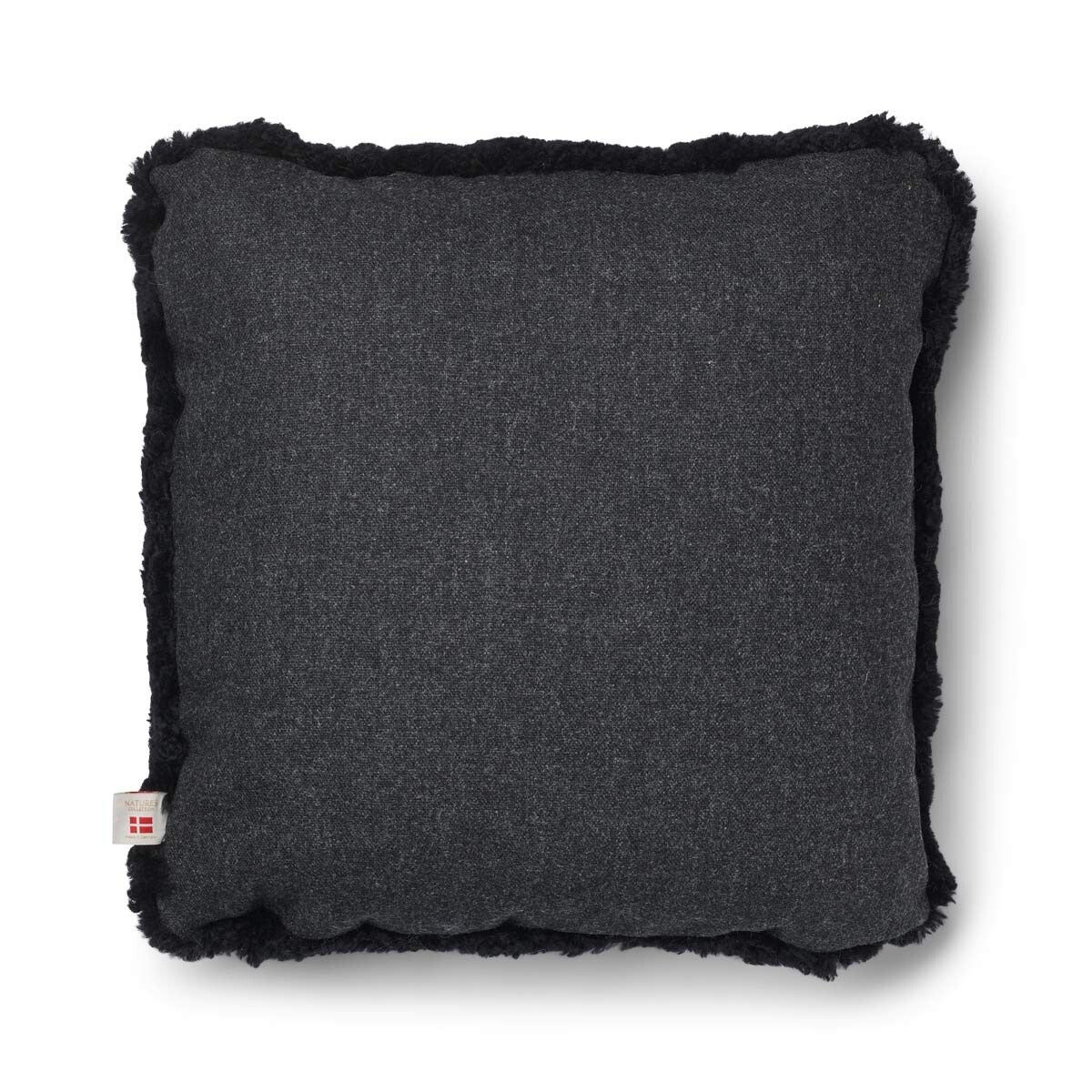 Short-Wool Sheepskin Cushion | 20x20 in | 13x20 in Charcoal/Black