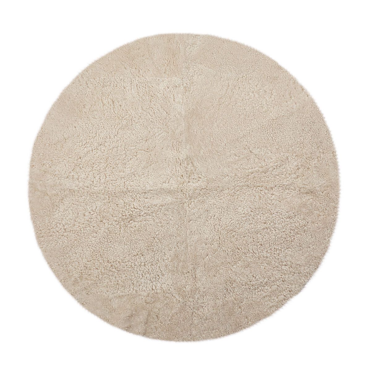 Short Wool Curly Sheepskin Design Rug | D71 in Pearl