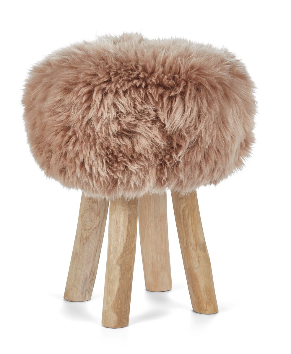 Sheepskin Stool Cover Warm Sand