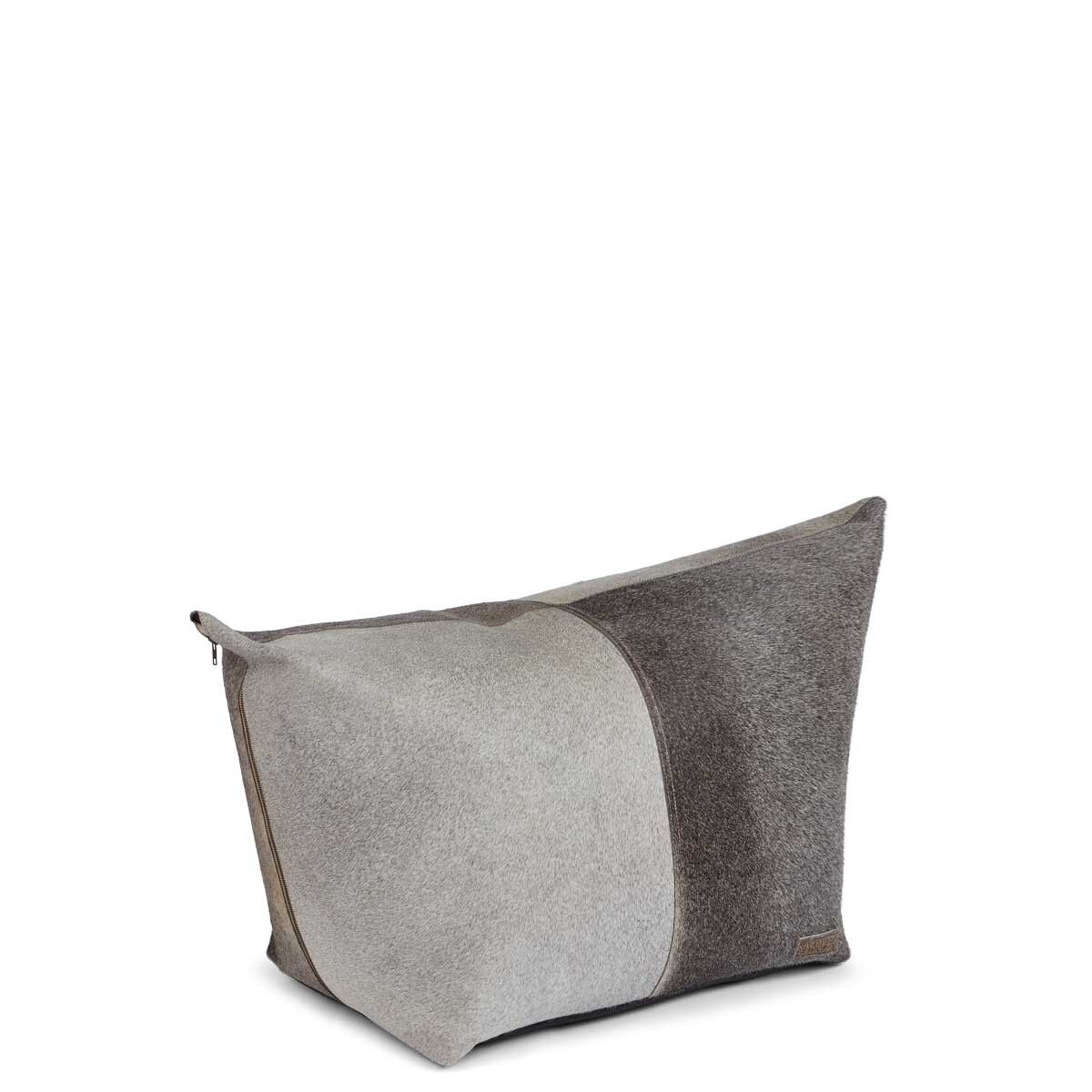 Calf Leather Pouf | Small | Large Grey