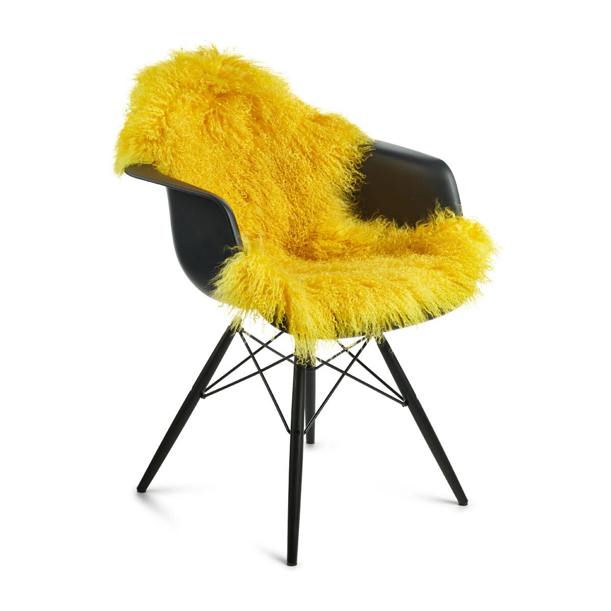 Curly Sheepskin | Mongolian | 33x20 in Lemon
