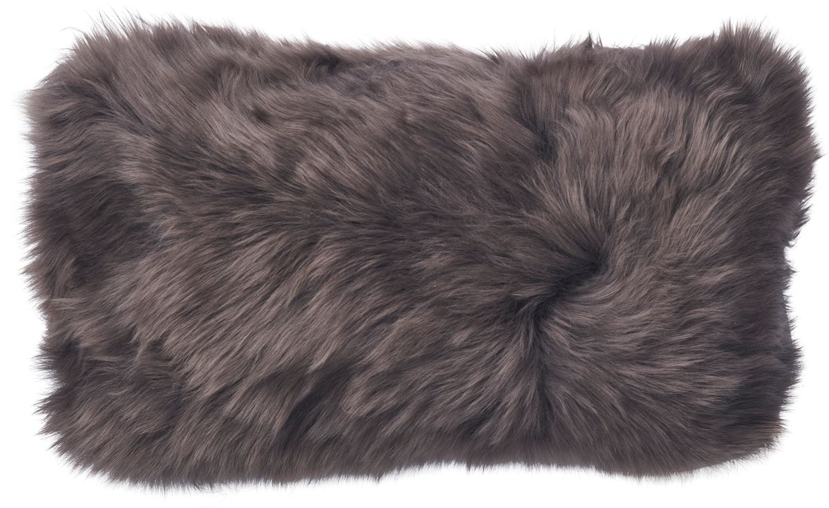 Long-Wool Sheepskin Cushion | 16x26 in Walnut