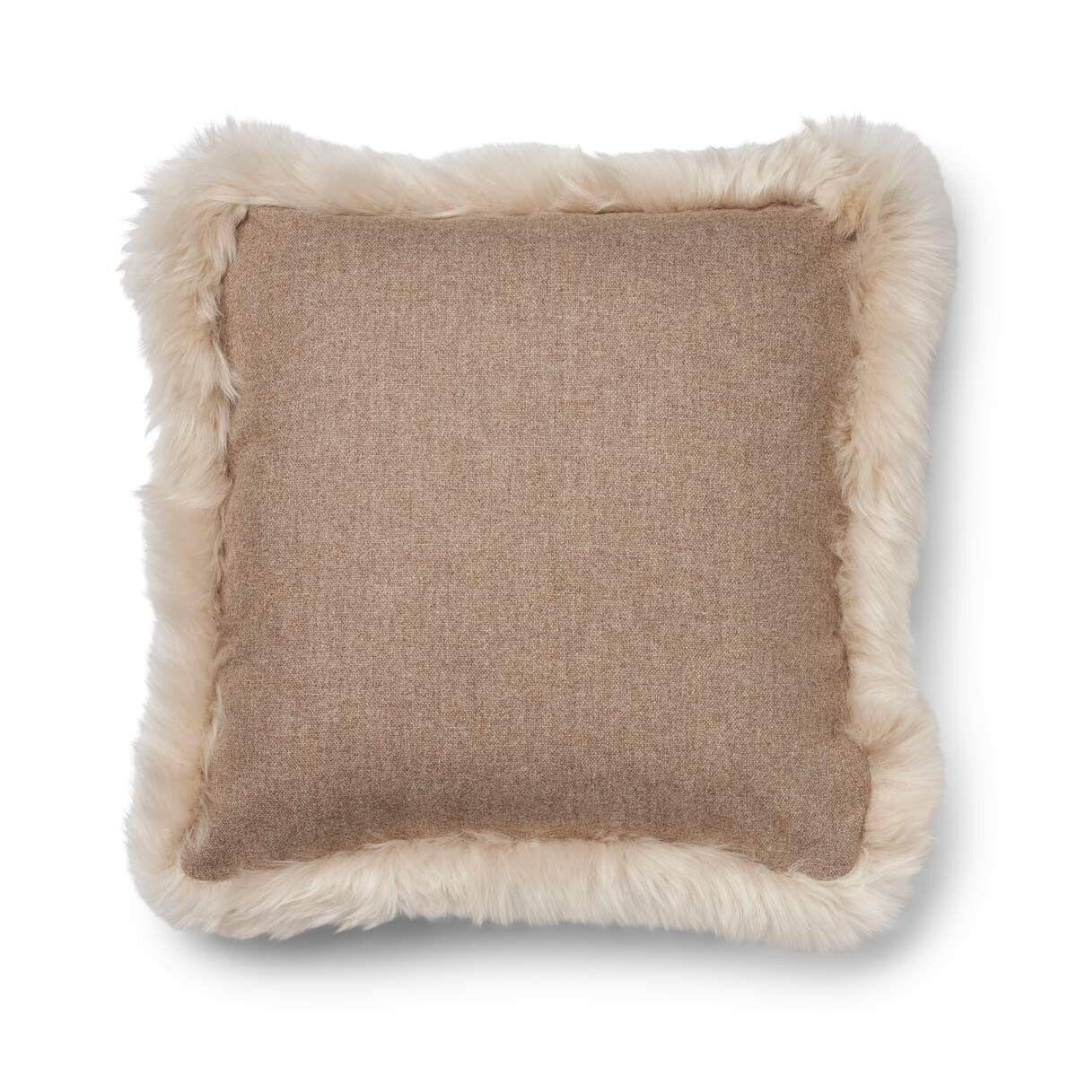 Wool Cushion | LW trim | 20x20 in | 13x20 in Beige/Linen
