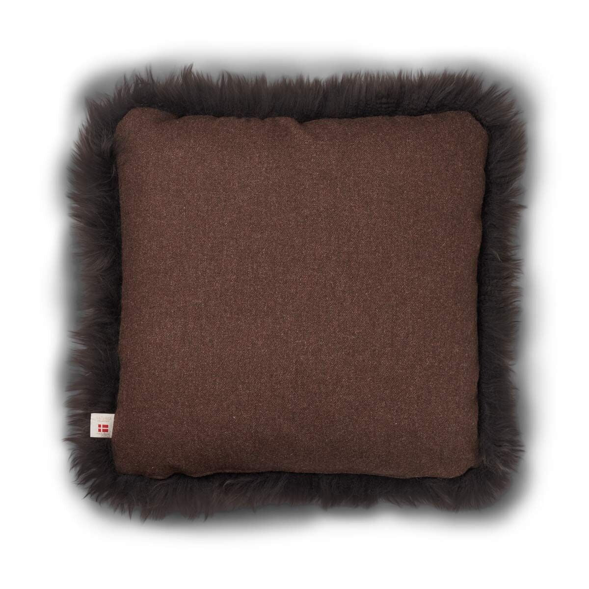 Long-Wool Sheepskin Cushion | 20x20 in Brown/Walnut