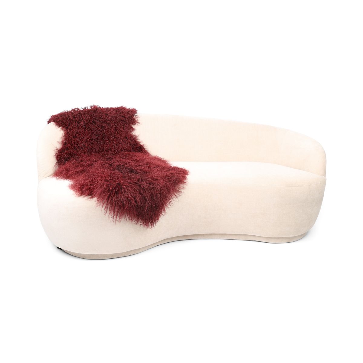 Double Tibetan Sheepskin | 150 x 55 cm Burgundy