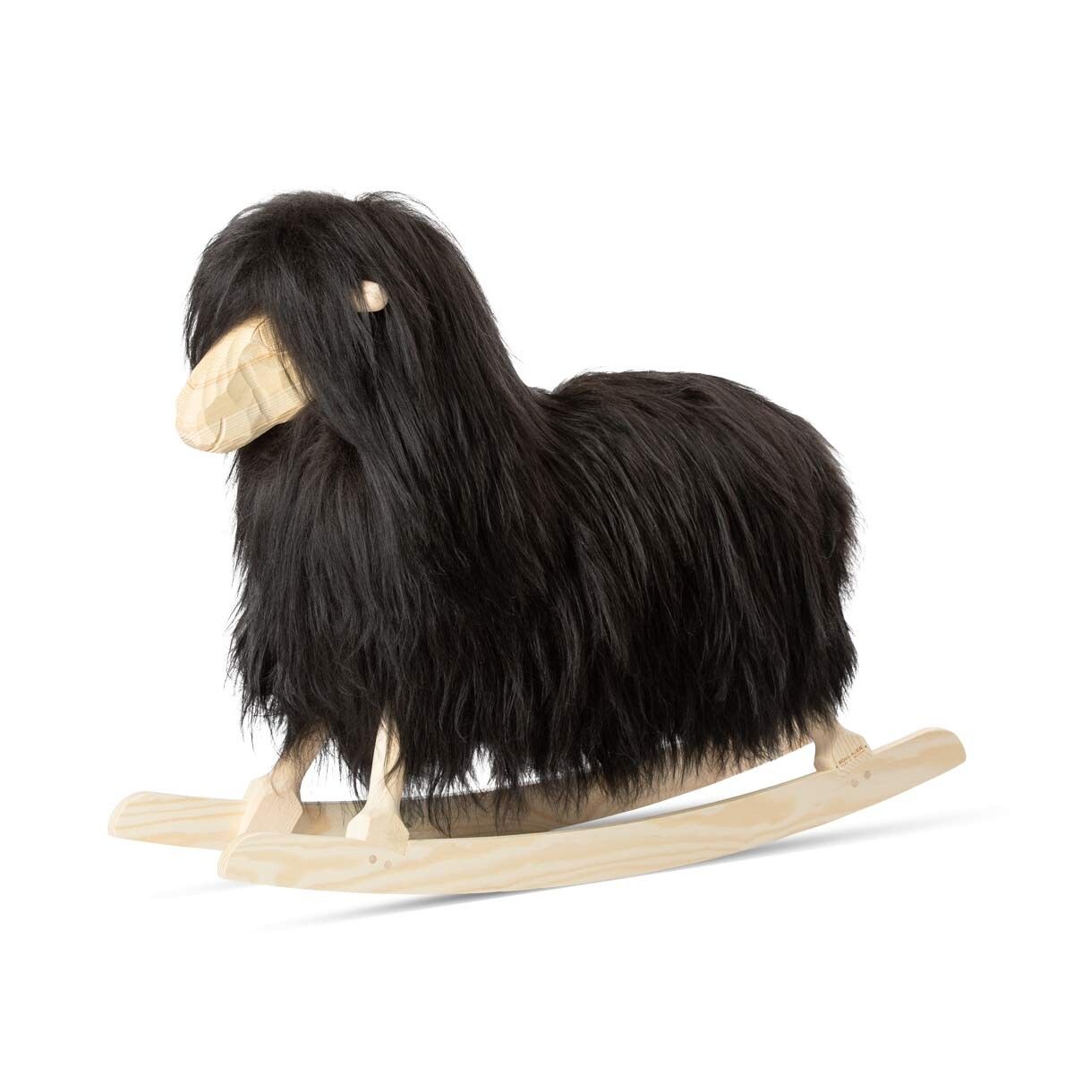Rocking Sheep | Long Wool | L33xW10xH24 in | Large Blacky
