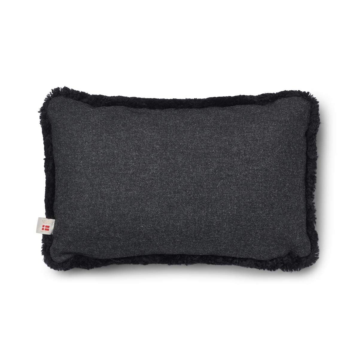 Short-Wool Sheepskin Cushion | 20x20 in | 13x20 in Charcoal/Black