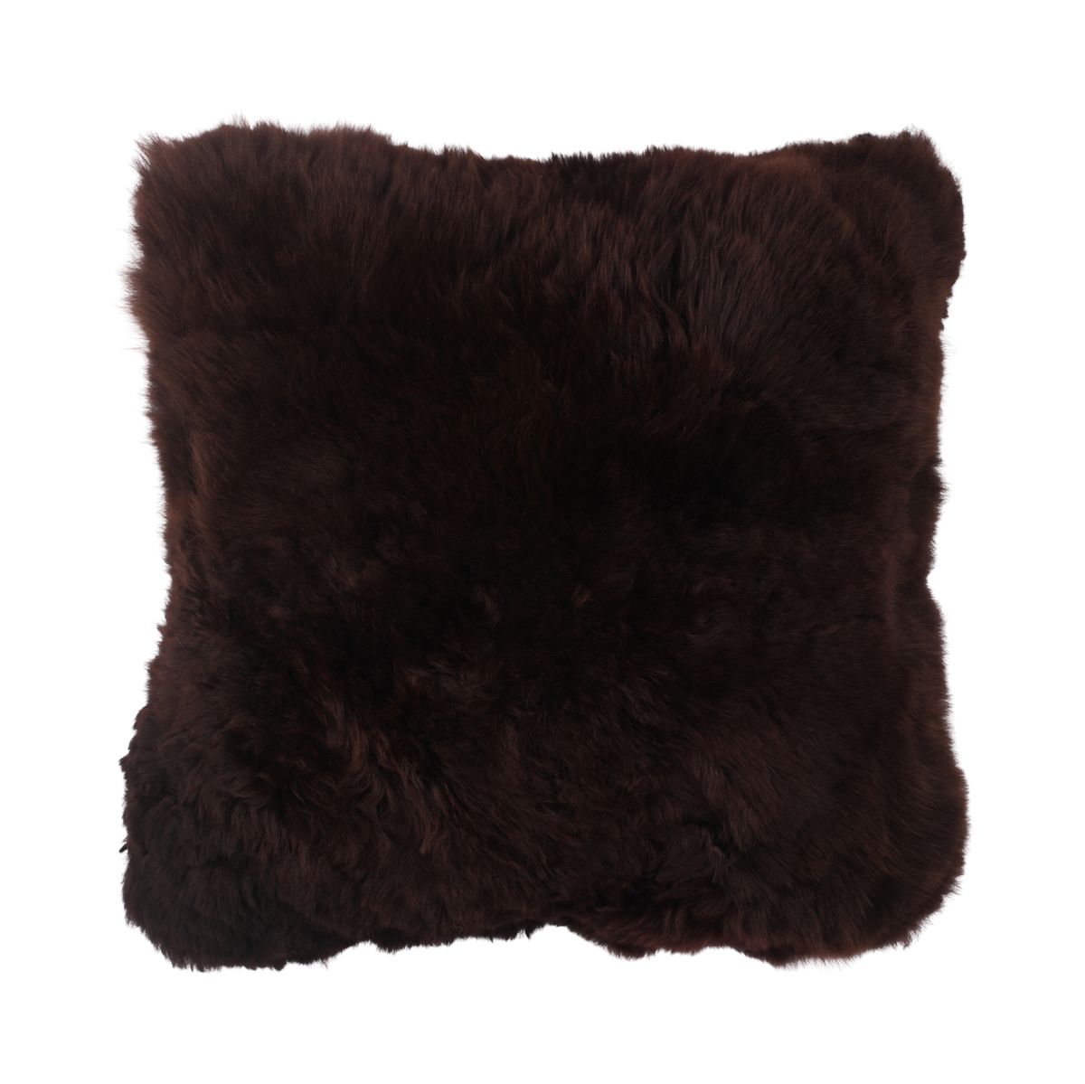 Alpaca Fur Cushion | Double sided | Short Wool Chocolate
