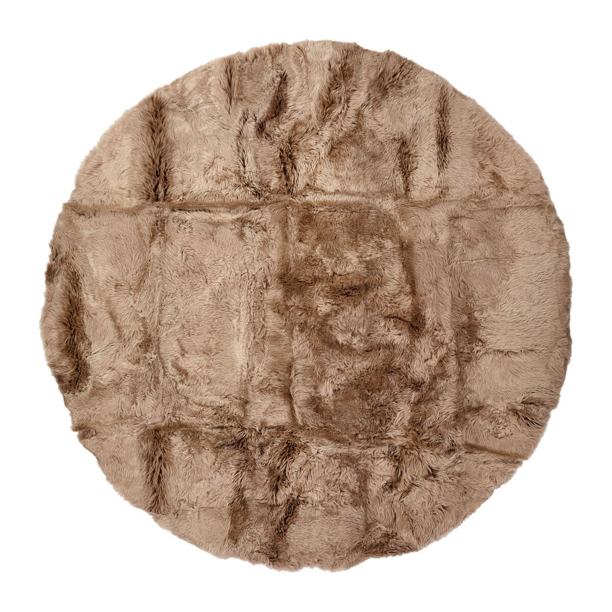 Long Wool Sheepskin Design Rug | D55 in Taupe