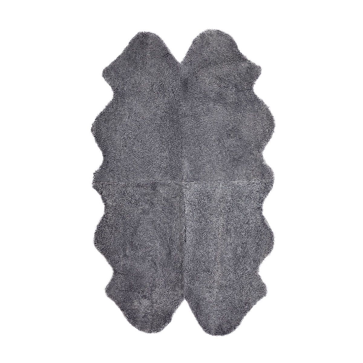 New Zealand Sheepskin | Short Curly Wool | Rug 71x43 in Light Grey Snow Top