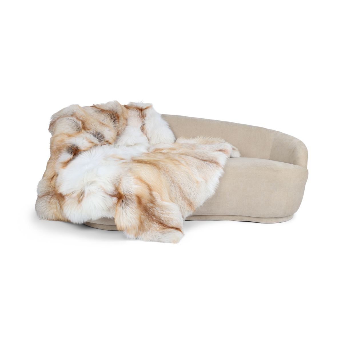 Premium Fox Throw | Cashmere Backing | Light Gold