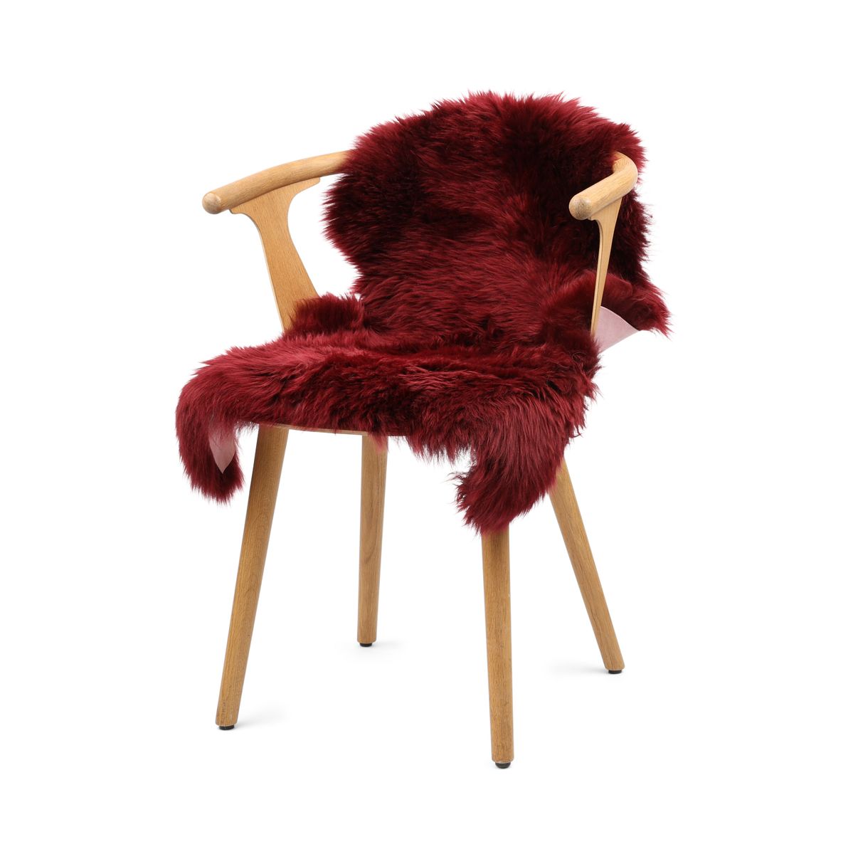 New Zealand Sheepskin | Long Wool | 35x24 in Burgundy