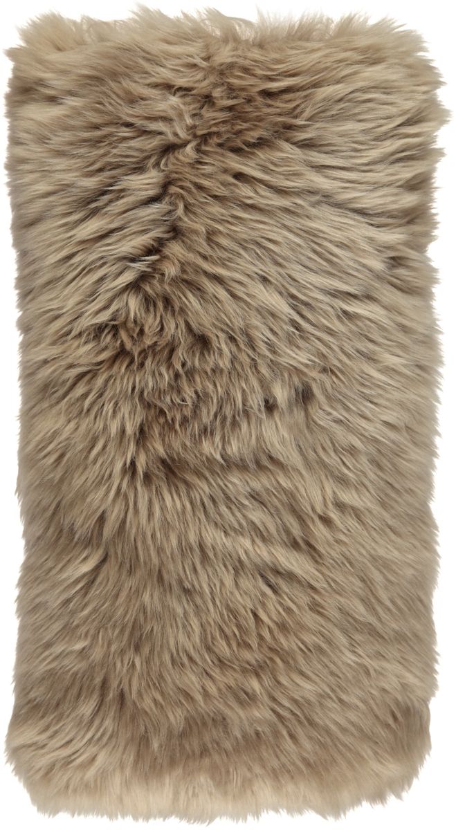 Long-Wool Sheepskin Cushion | 11x22 in Taupe