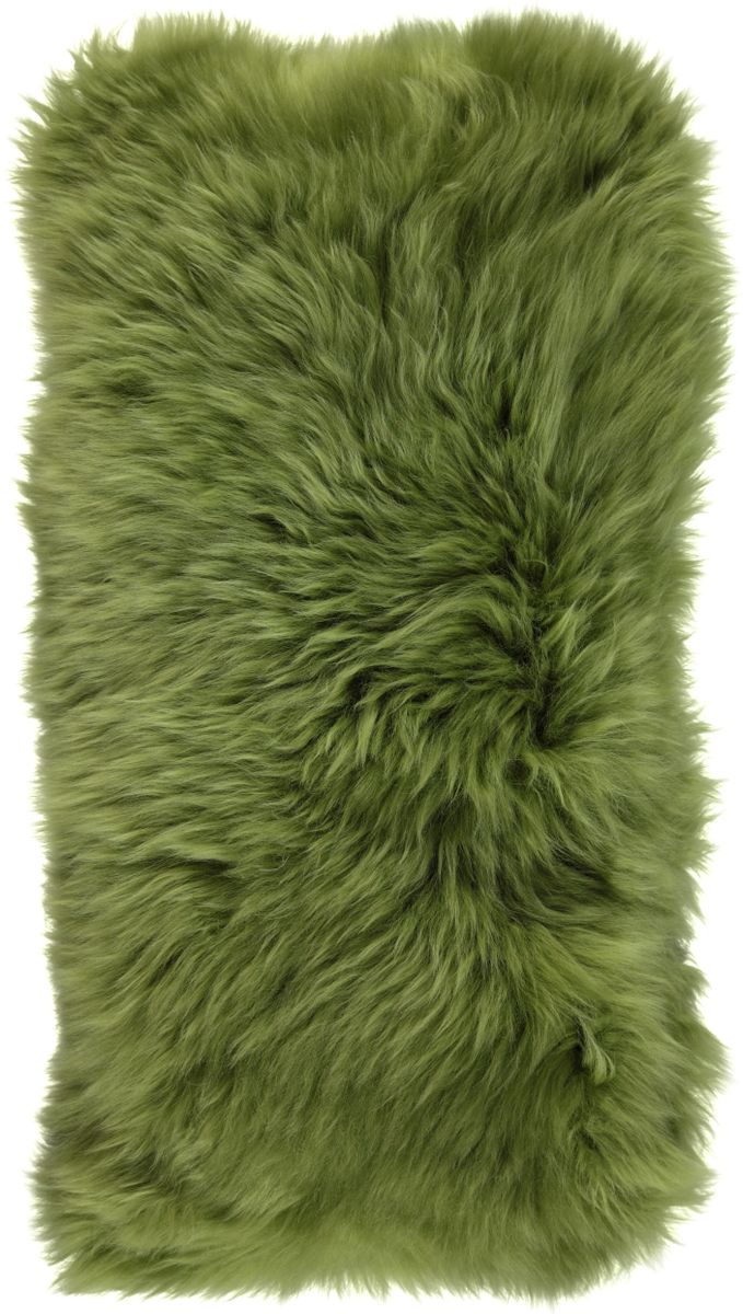 Long-Wool Sheepskin Cushion | 11x22 in Treetop