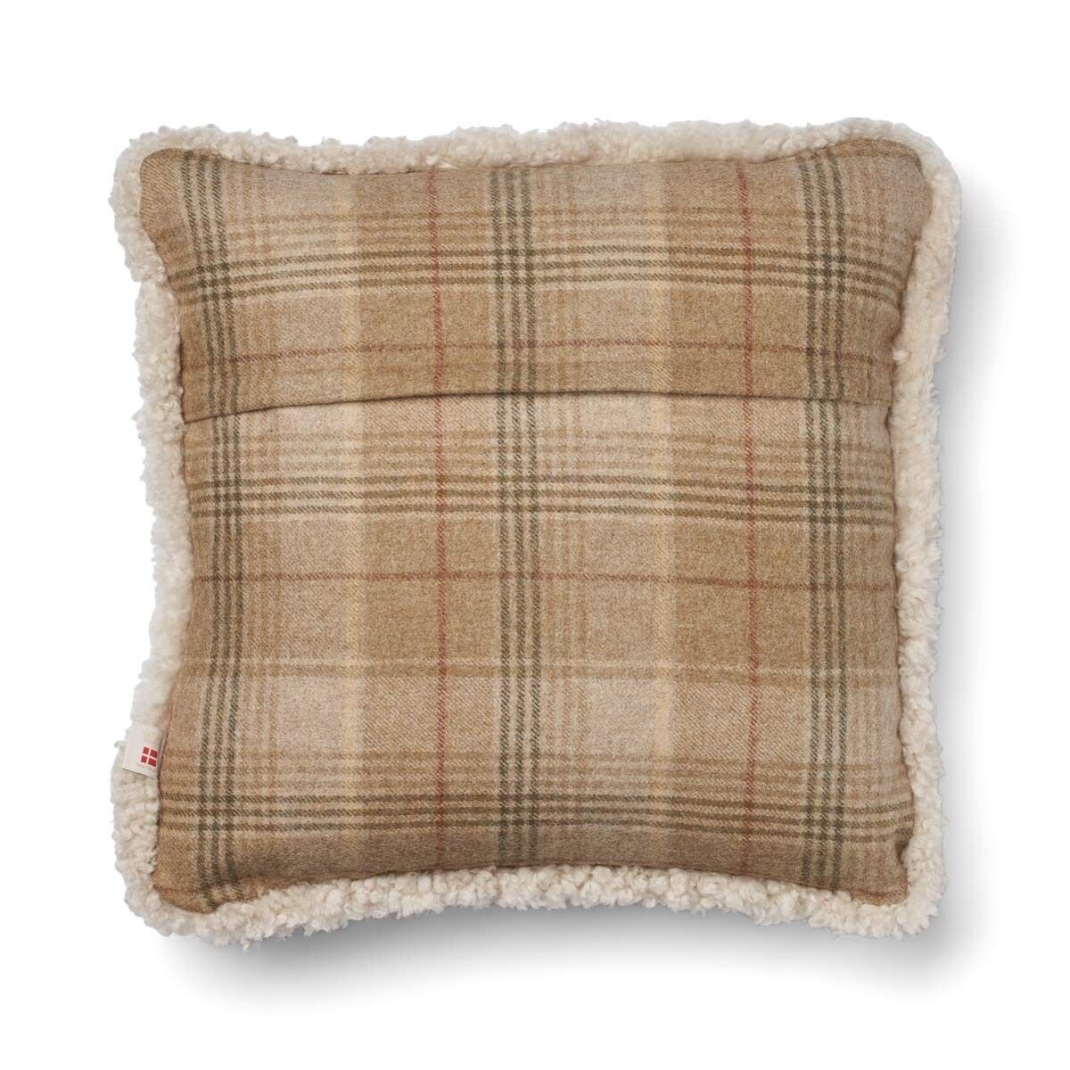 Wool Cushion | Doublesided | SW trim | 20x20 in Sand-Beige/Pearl