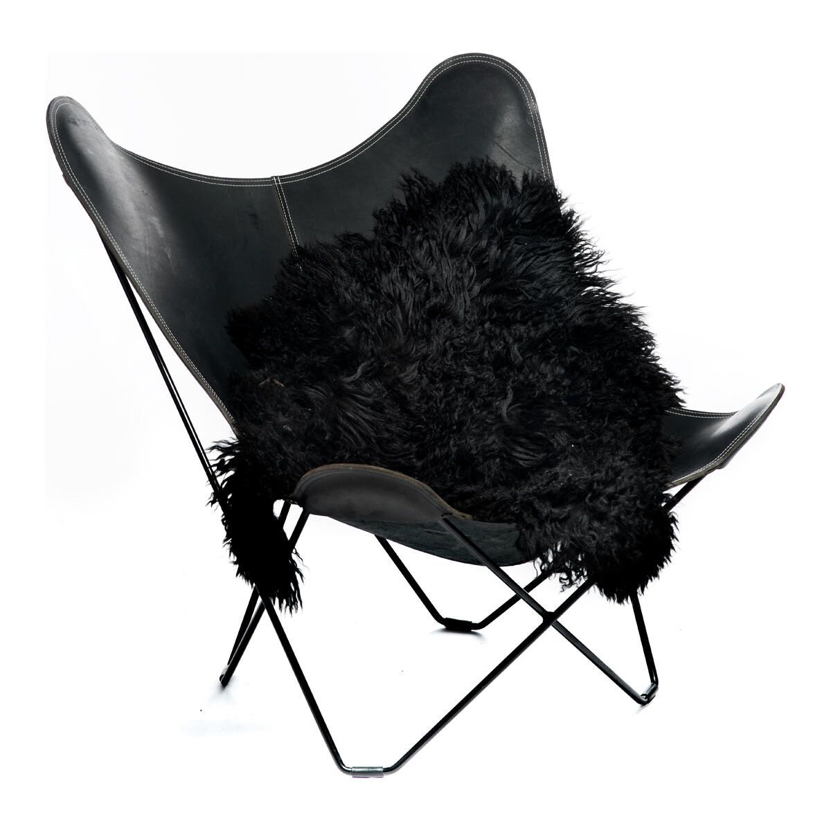 Austrian Curly Sheepskin | Natural Colors | 35 in Blacky