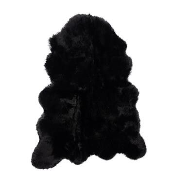 New Zealand Sheepskin | Long Wool | Rug 41x59 in Black