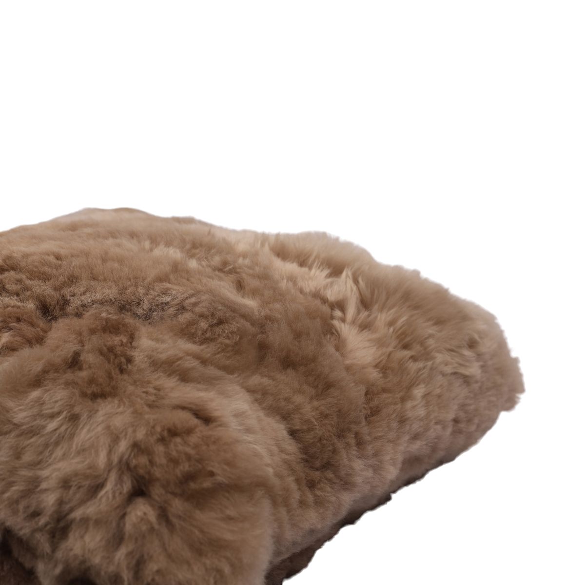 Alpaca Fur Cushion | Double sided | Short Wool Taupe