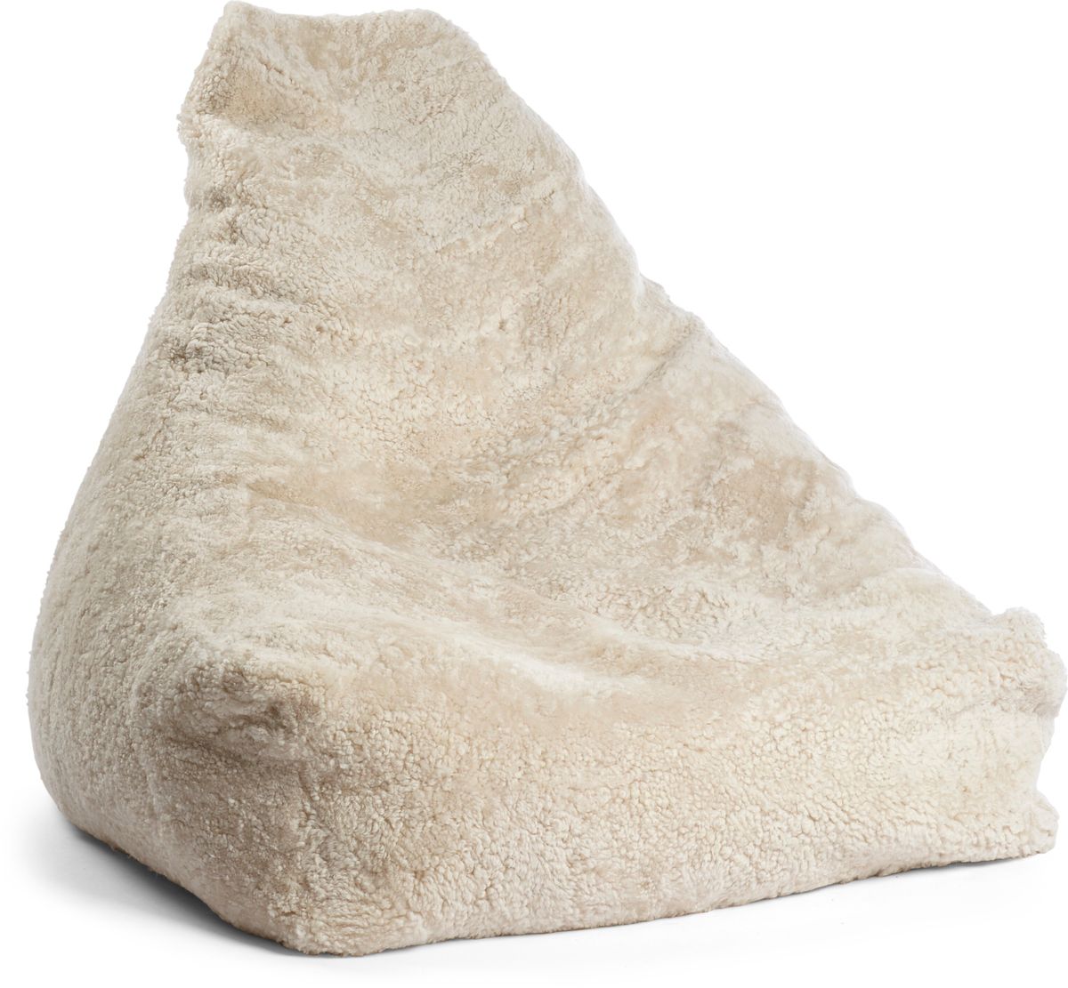 Sheepskin Bean Bag Chair | Short Wool Pearl