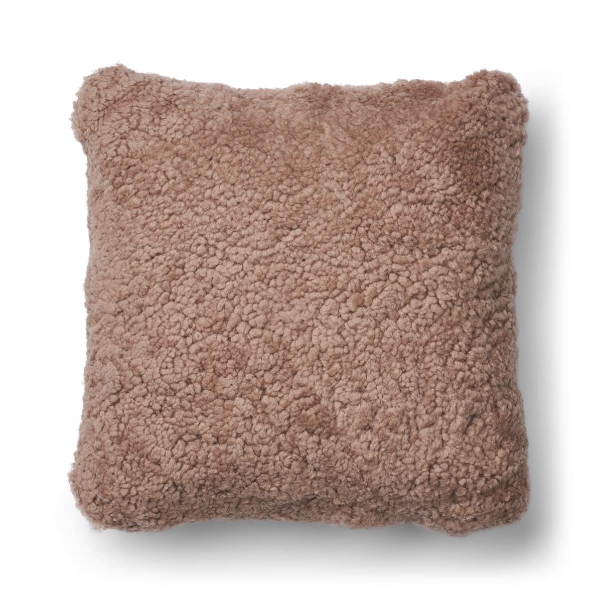 Short-Wool Sheepskin Cushion | Doublesided | 16x16 in  Stucco Sand