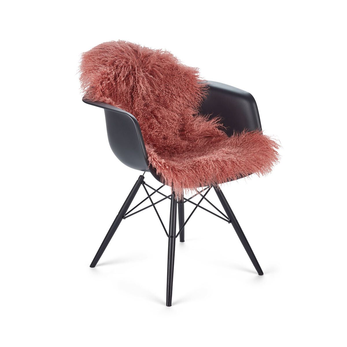 Curly Sheepskin | Mongolian | 33x20 in Old Rose