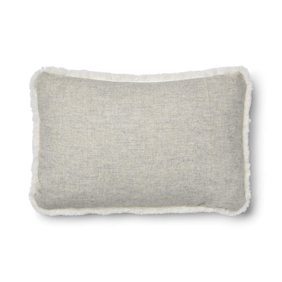 Short-Wool Sheepskin Cushion | 20x20 in | 13x20 in Silver/Ivory