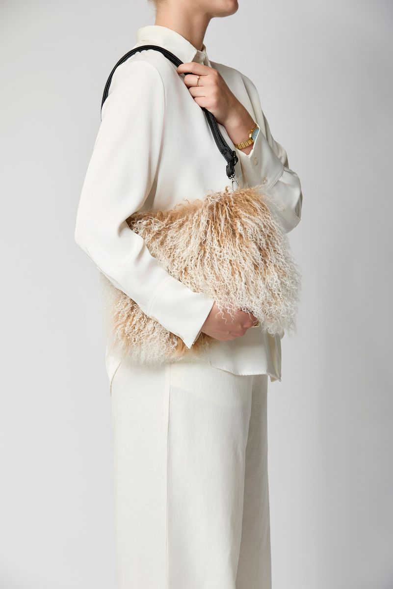 Jasmin Muff Bag Taupe/Snow Top
