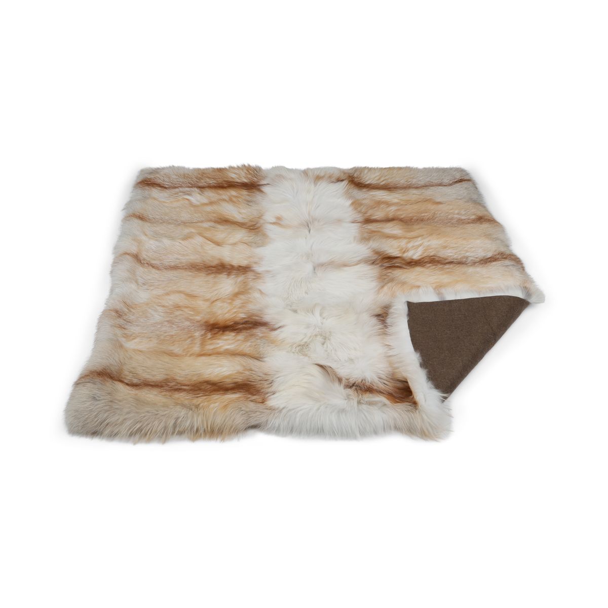 Premium Fox Throw | Cashmere Backing | Light Gold