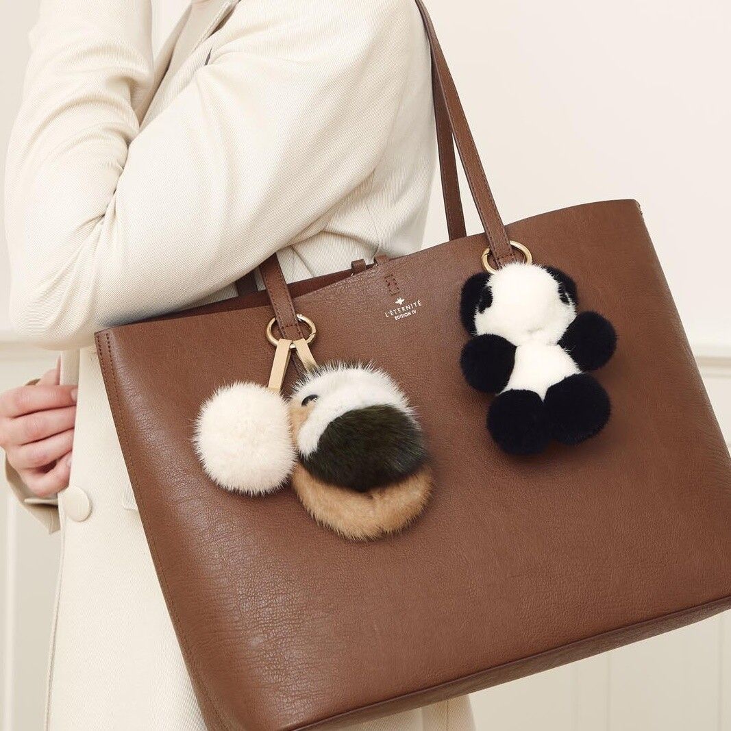 Little Panda Keyring Black