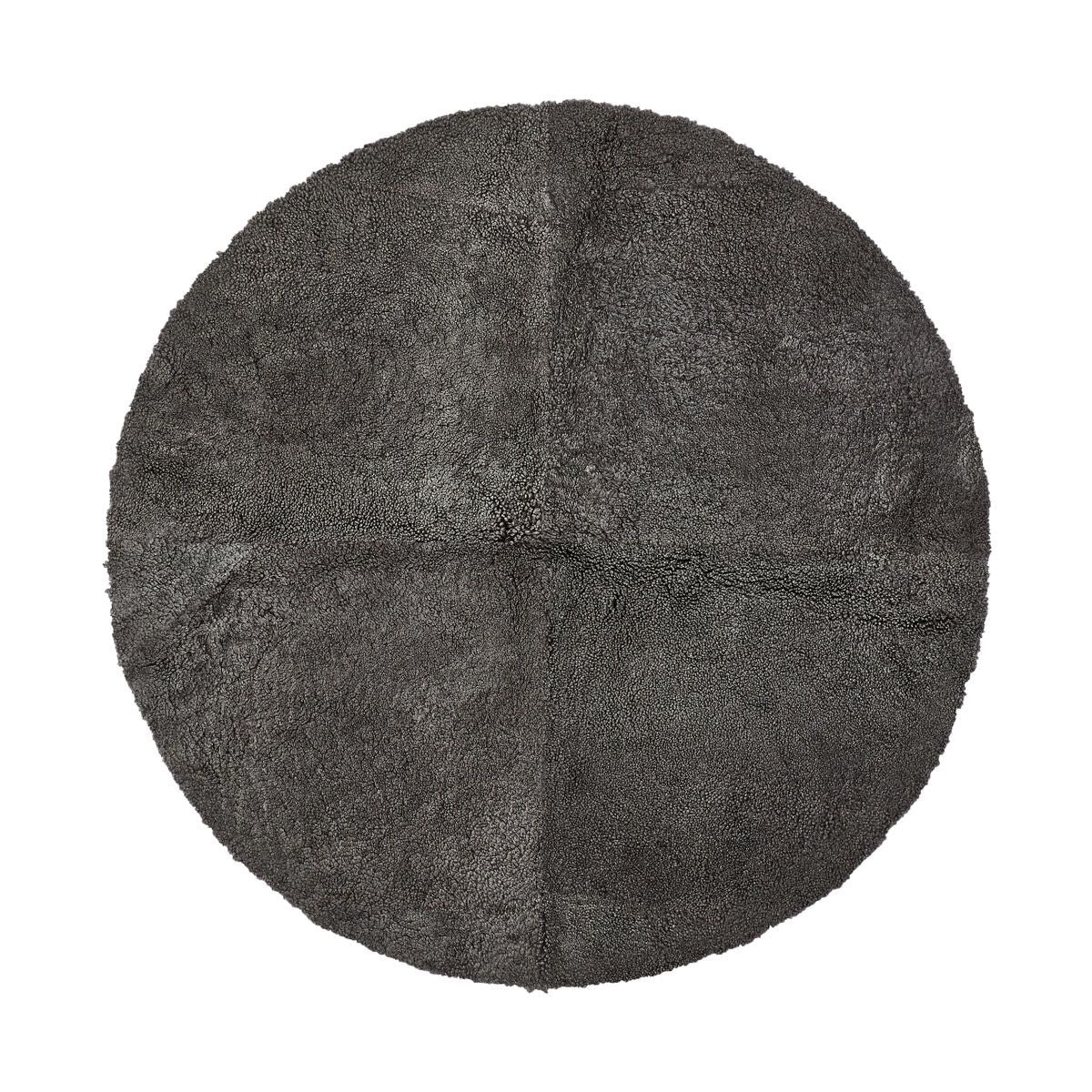 Short Wool Curly Sheepskin Design Rug | D55 in Graphite