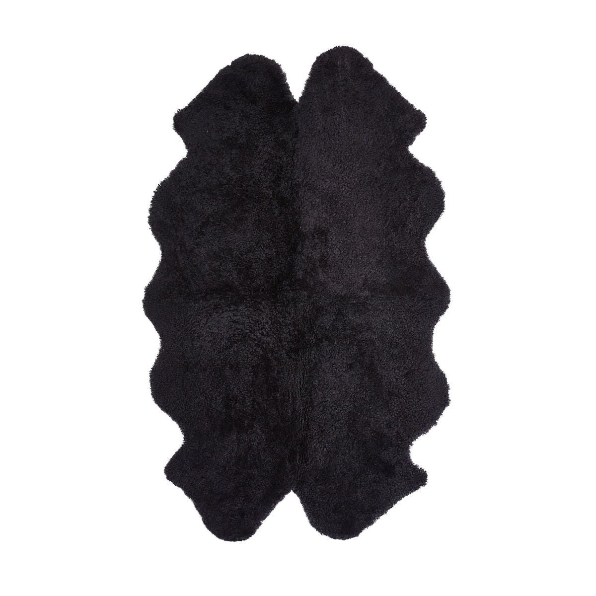 New Zealand Sheepskin | Short Curly Wool | Rug 71x43 in Black
